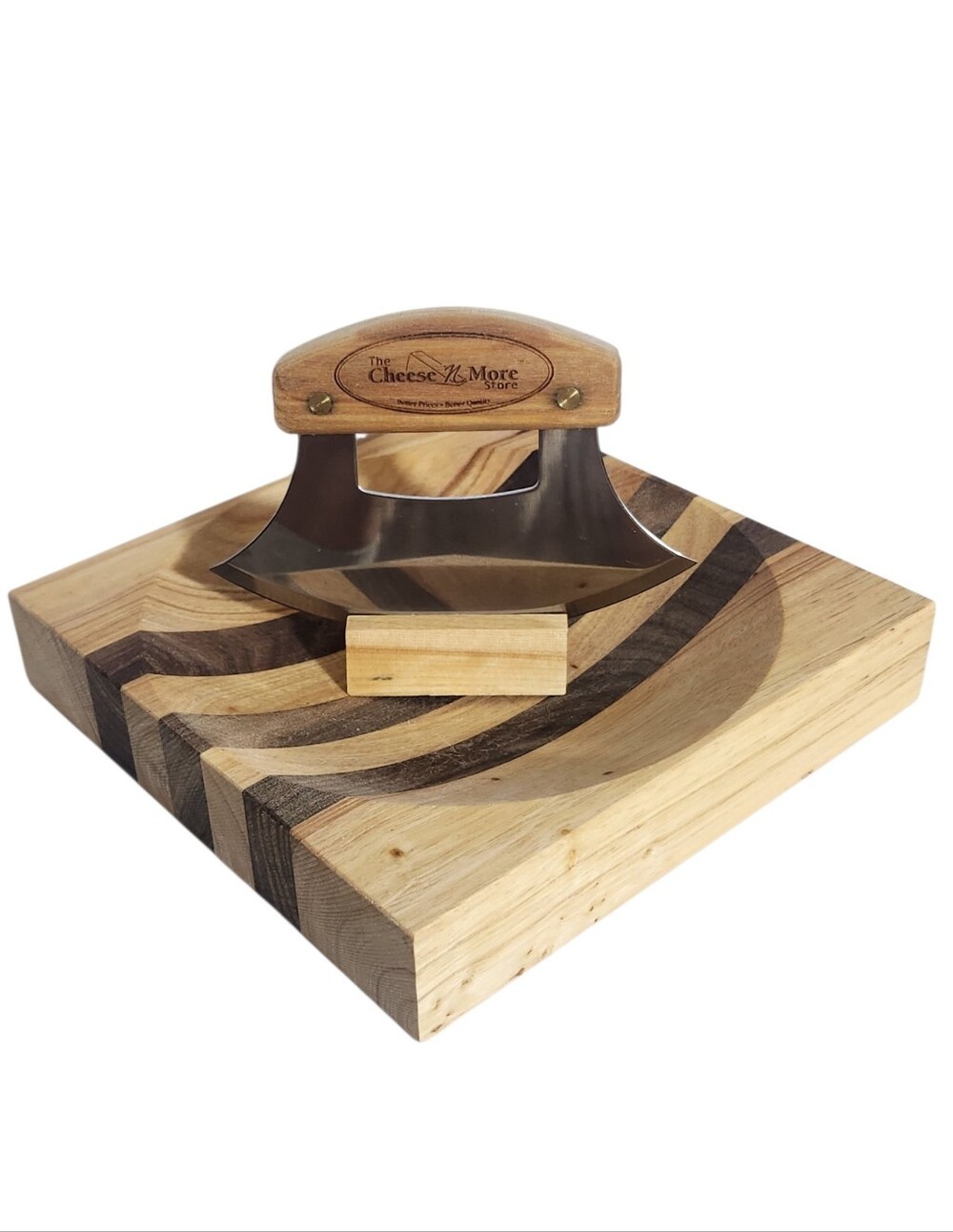 Alaskan Ulu Factory Cutter and Wood Bowl Set